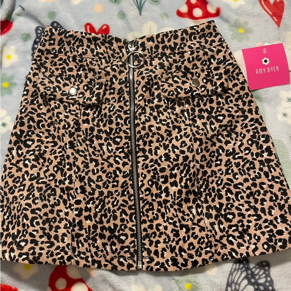 NWT Amy Byer Corduroy Animal Print Skirt
